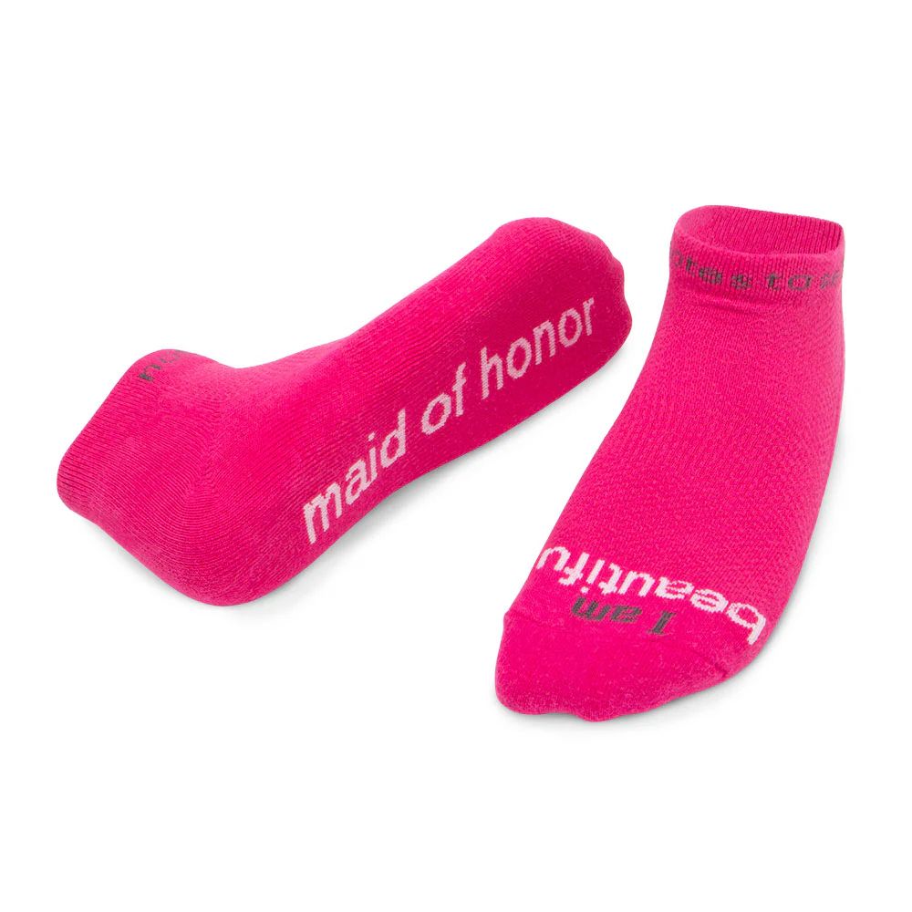 I am beautiful™ - maid of honor - bright pink low-cut socks | notes to self