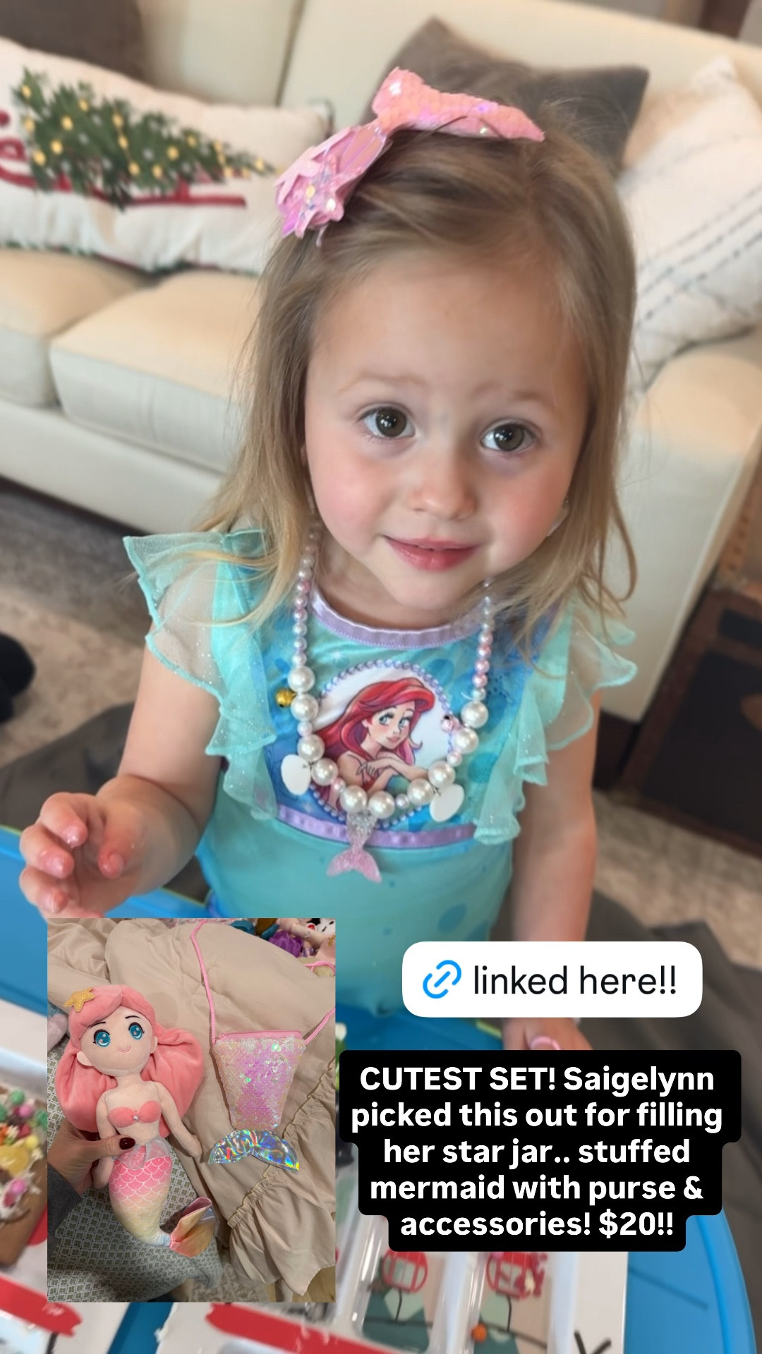 Perfect Christmas / birthday / star jar, etc gift for any little girl! Also love that the mermaid has fabric hair, iykyk lol!! $20!! Comes with accessories inside purse!! Great quality on all pieces!!!!! 

#LTKKids #LTKmomlife #LTKGiftGuide
