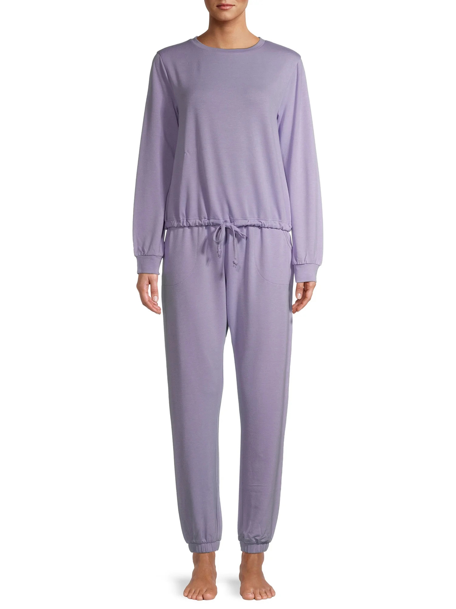 Lissome Women's and Women's Plus L/S French Terry 2-Piece PJ Set | Walmart (US)
