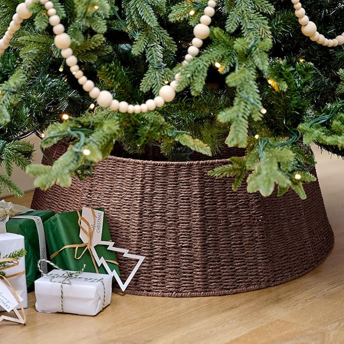 Hommtina Christmas Tree Collar- 26",Christmas Tree Base Christmas Tree Basket Collar for Home, Li... | Amazon (US)