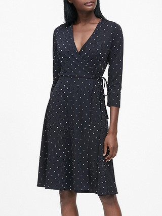 Print Jersey Wrap Dress | Banana Republic (US)
