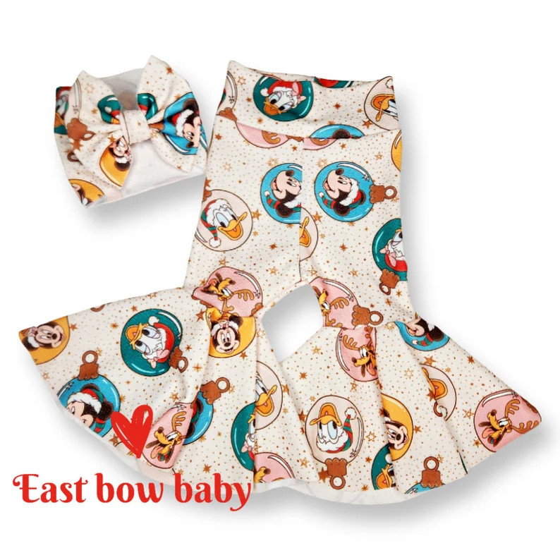 Mickey and Friends Christmas Bellbottom,mickey Xmas Bellbottom, Minnie Christmas Flares,disney Ch... | Etsy (US)