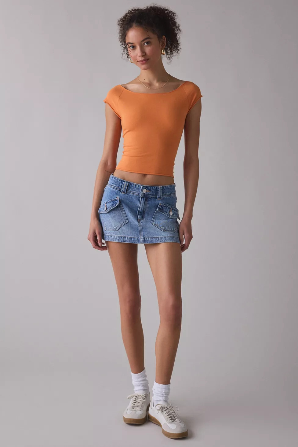 Out From Under Cotton Compression Boatneck Cropped Tee | Urban Outfitters (US and RoW)