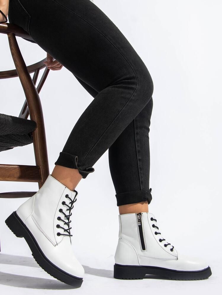 Minimalist Side Zipper Ankle Boots | SHEIN