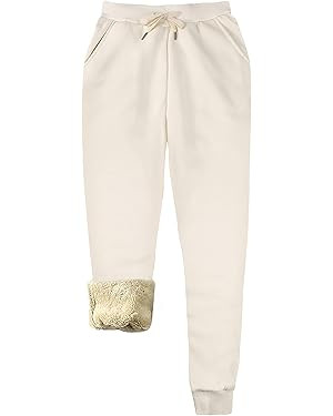 Yeokou Women's Warm Sherpa Lined Athletic Sweatpants Jogger Fleece Pants | Amazon (US)
