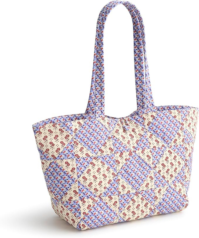 Vera Bradley Women's Premium Cotton Small Hathaway Tote Bag | Amazon (US)