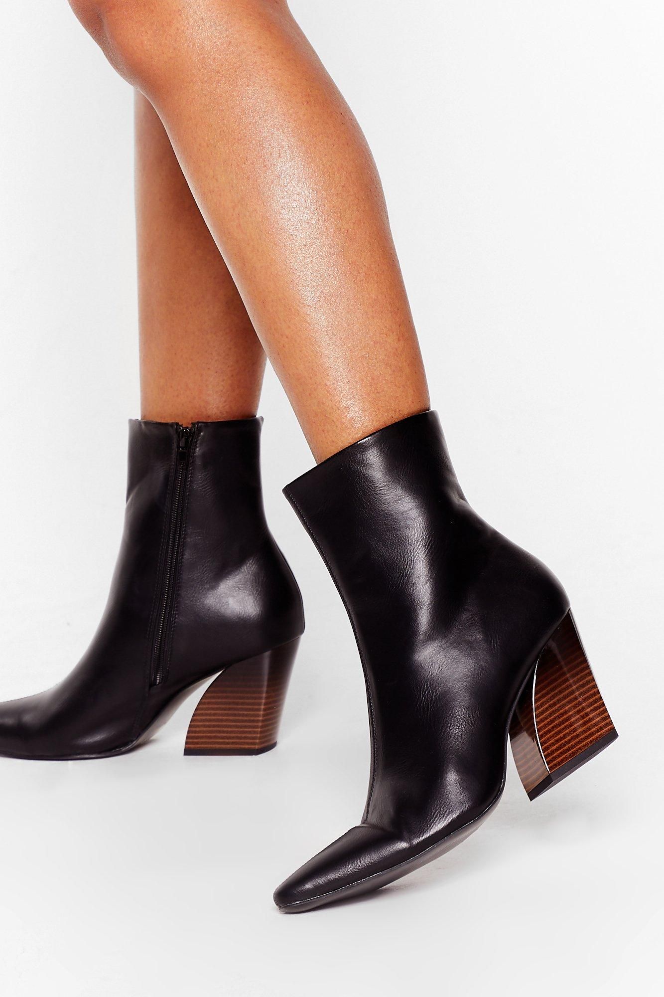 Gotta Curve 'Em Faux Leather Heeled Boots | NastyGal (US & CA)