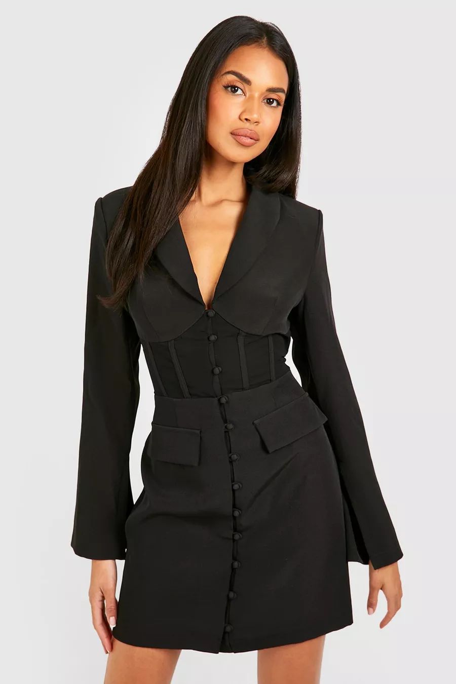 Corset Detail Tailored Blazer Dress | Boohoo.com (US & CA)