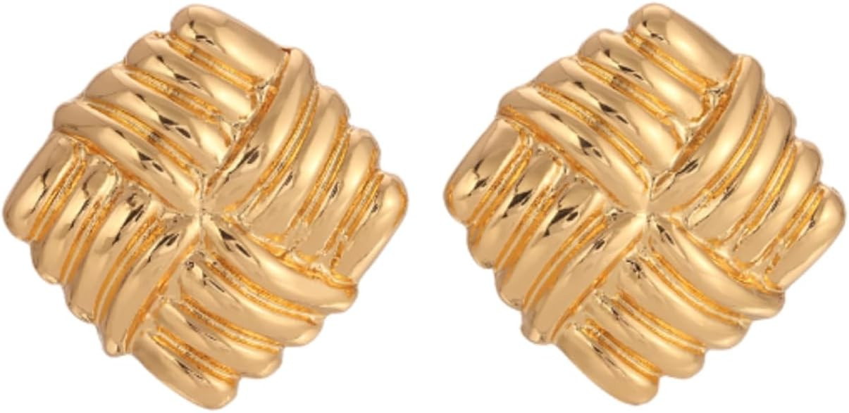 Wind Gold Statement Earrings – 18K Gold-Plated Sculptural Post and Back Earrings – Lightweight– Modern Abstract Design – Statement Jewelry by Heaven Mayhem | Amazon (US)