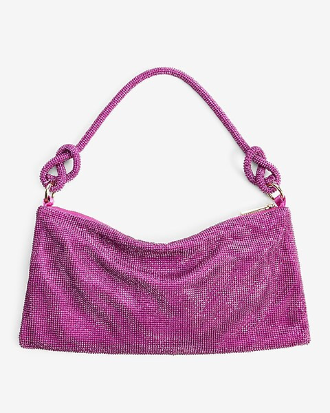 Rhinestone Knot Strap Slouch Bag | Express
