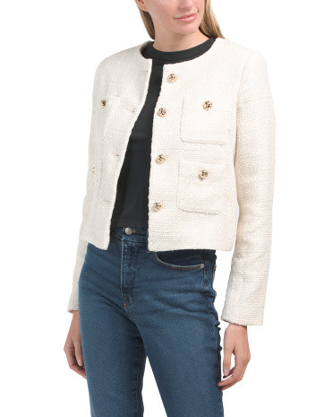 Ladylike Boucle 4 Pocket Blazer | TJ Maxx