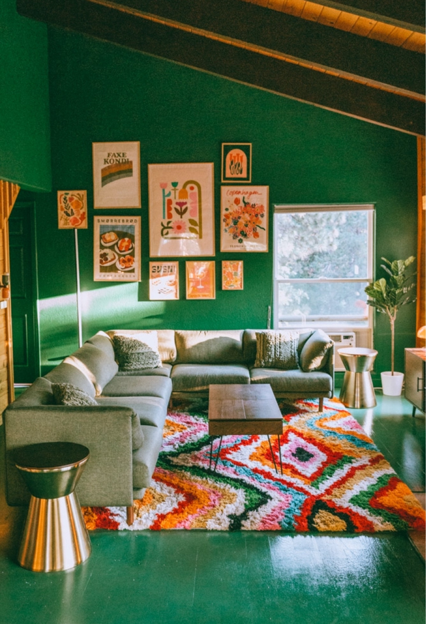 colorful home decor in my cabin airbnb in California! This colorful interior has been featured in Dwell and Apartment Therapy. it has nordic and eclectic design style and is full of dopamine decor! #decor #homedecor #interiordesign #whimsyhomes #colorful #rug #couch #dopaminedecor #nordic

#LTKHome