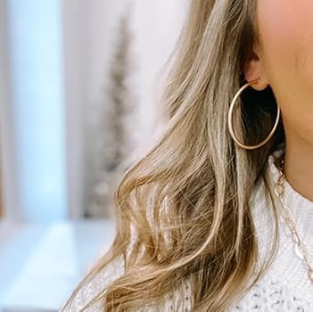 POMINA Classic Gold Hoop Earrings for Women Basic Trendy Tubular Open Round Matte Gold Silver Hoo... | Amazon (US)