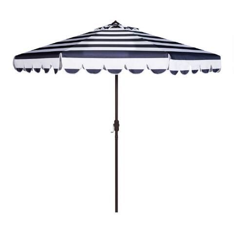 Striped Scalloped 9 Ft Tilting Patio Umbrella | World Market