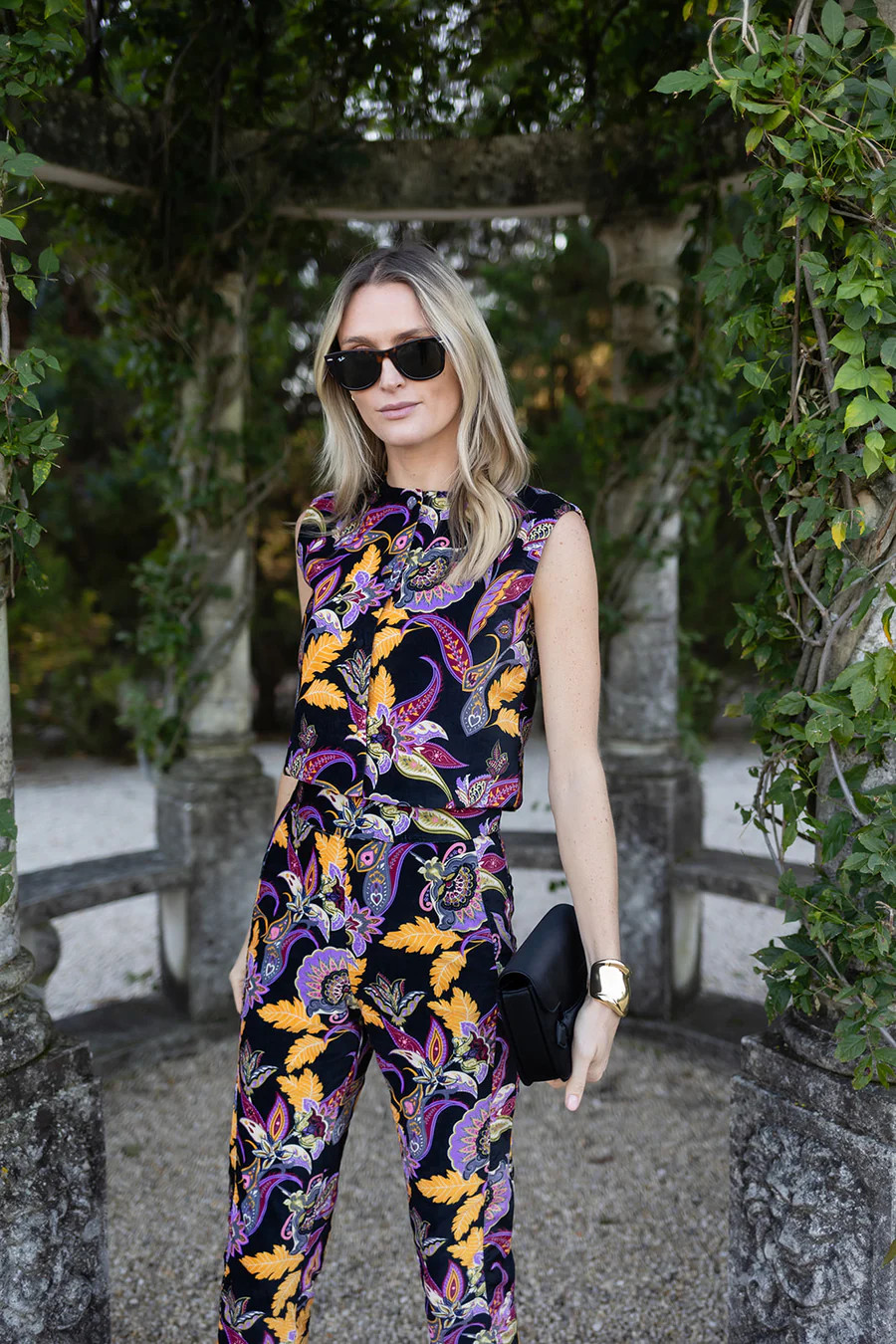 Blair Top Velvet - Noir Baroque Floral | Julia Amory