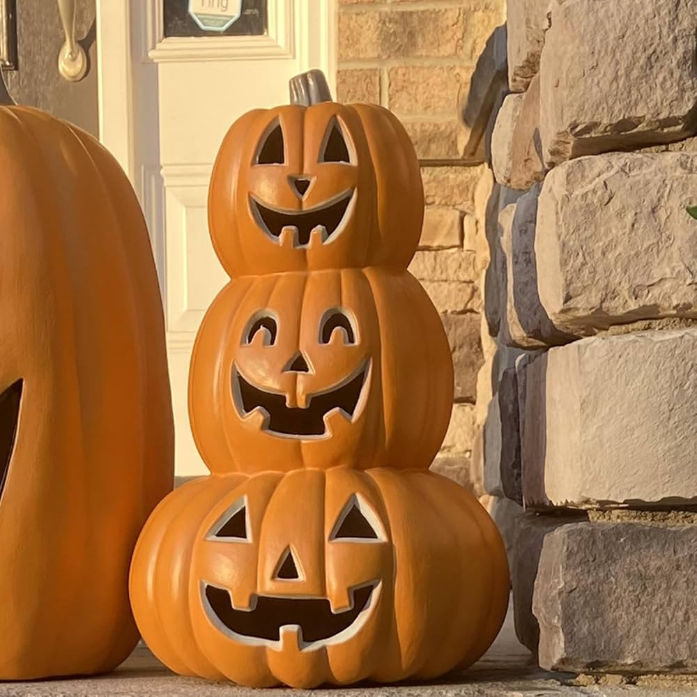 Prelit LED Halloween JackoLantern - Lighted Jack O Lantern Unique 3 Tiers Designed with Tradition... | Amazon (US)