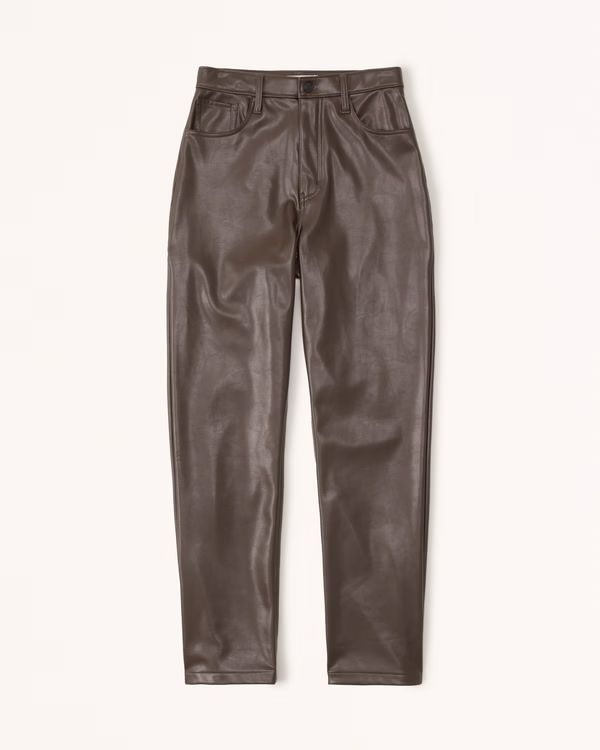 Women's Curve Love Vegan Leather 90s Straight Pant | Women's Bottoms | Abercrombie.com | Abercrombie & Fitch (UK)