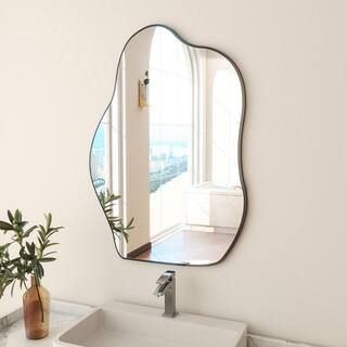 GLSLAND 23.5 in. W x 31.5 in. H Novelty Irregular Frameless Wall Bathroom Vanity Mirror A235315IG... | The Home Depot