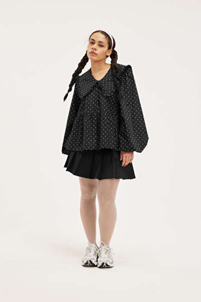 Frill collared peplum blouse | Monki
