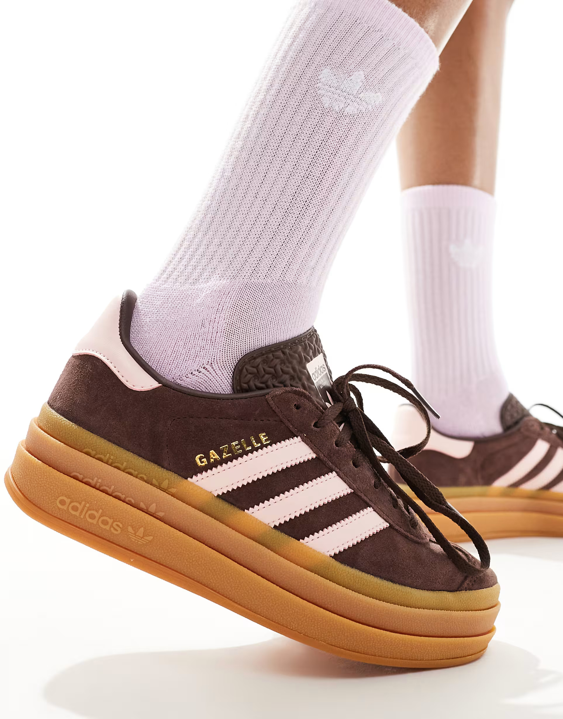 adidas Originals Gazelle Bold trainers in brown and pink | ASOS (Global)