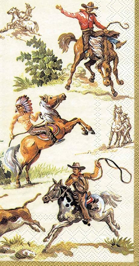 IHR Ideal Home Range Dinner Napkins Disposable 3-Ply Paper Hand Towels, 8.5" x 4.5", Wild West (C... | Amazon (US)