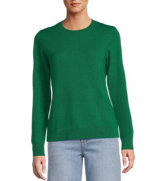 Luxury Collection Cameron Cashmere Crew Neck Long Sleeve Knit Sweater | Dillard's