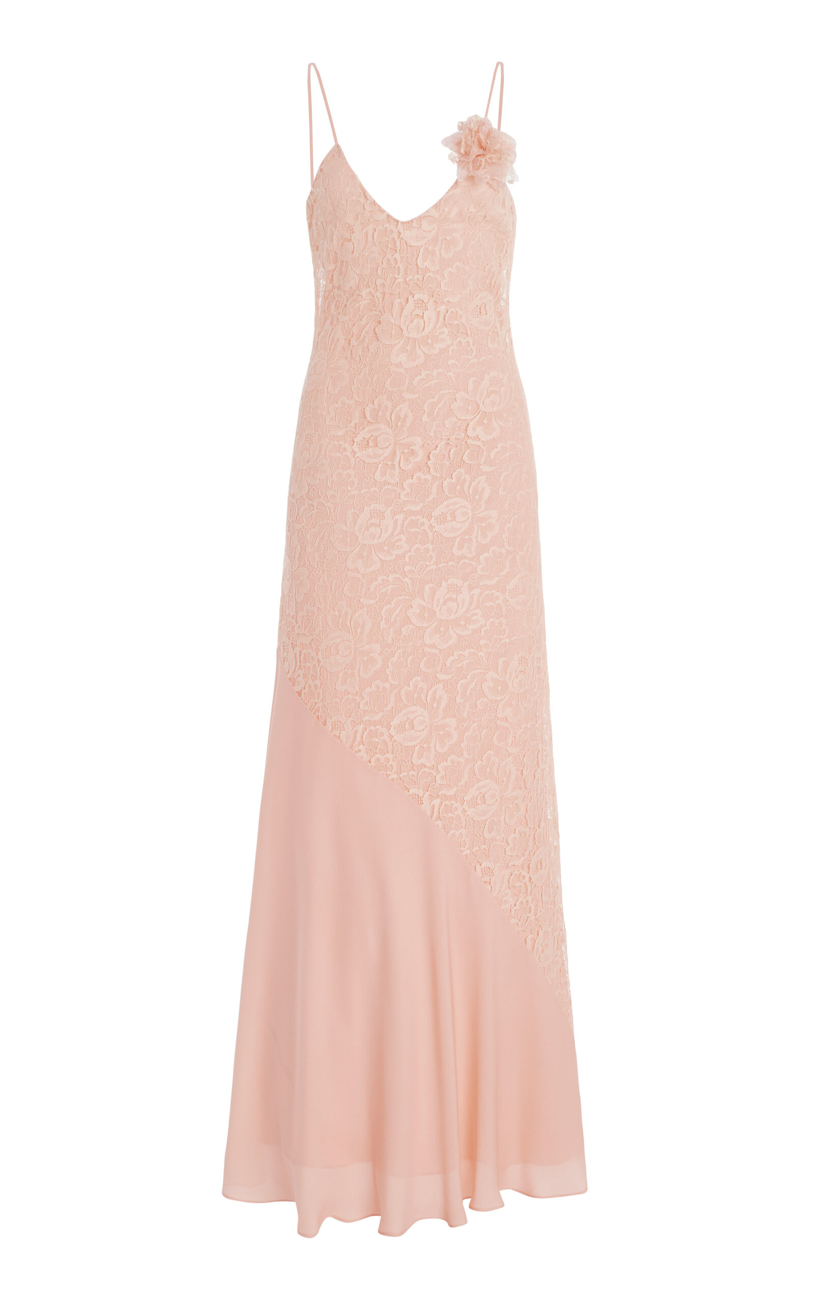 Georgette-Detailed Lace Slip Gown | Moda Operandi (Global)