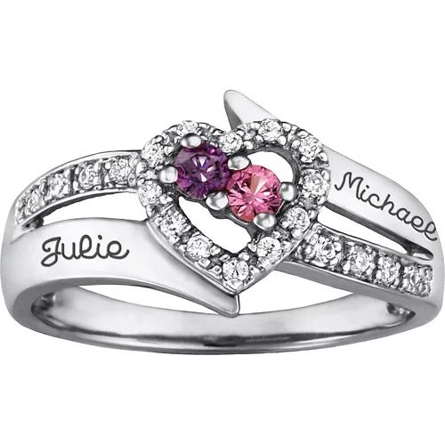 Personalized Family Jewelry Enchantment Promise Ring available in Sterling Silver, Gold and White... | Walmart (US)