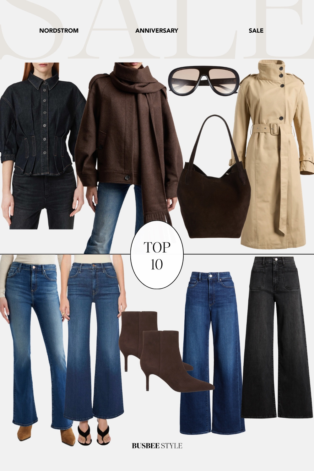 I narrowed the entire sale down to 10 pieces. Here they are!

The Nordstrom Anniversary Sale is a lot to sort through, so I did the sorting for you. This top 10 covers the categories that actually earn their spot: a great denim jacket, a wool wrap coat, aviator sunglasses, a slouchy suede tote, a trench that works into fall, and the denim washes worth having in every silhouette from flare to wide-leg. 

Every piece here passed the same test: fit, fabric, and versatility, not just the discount. Everything linked below, and I'd shop early since sale sizes move fast.

#LTKootd #LTKOver40 #LTKSaleAlert