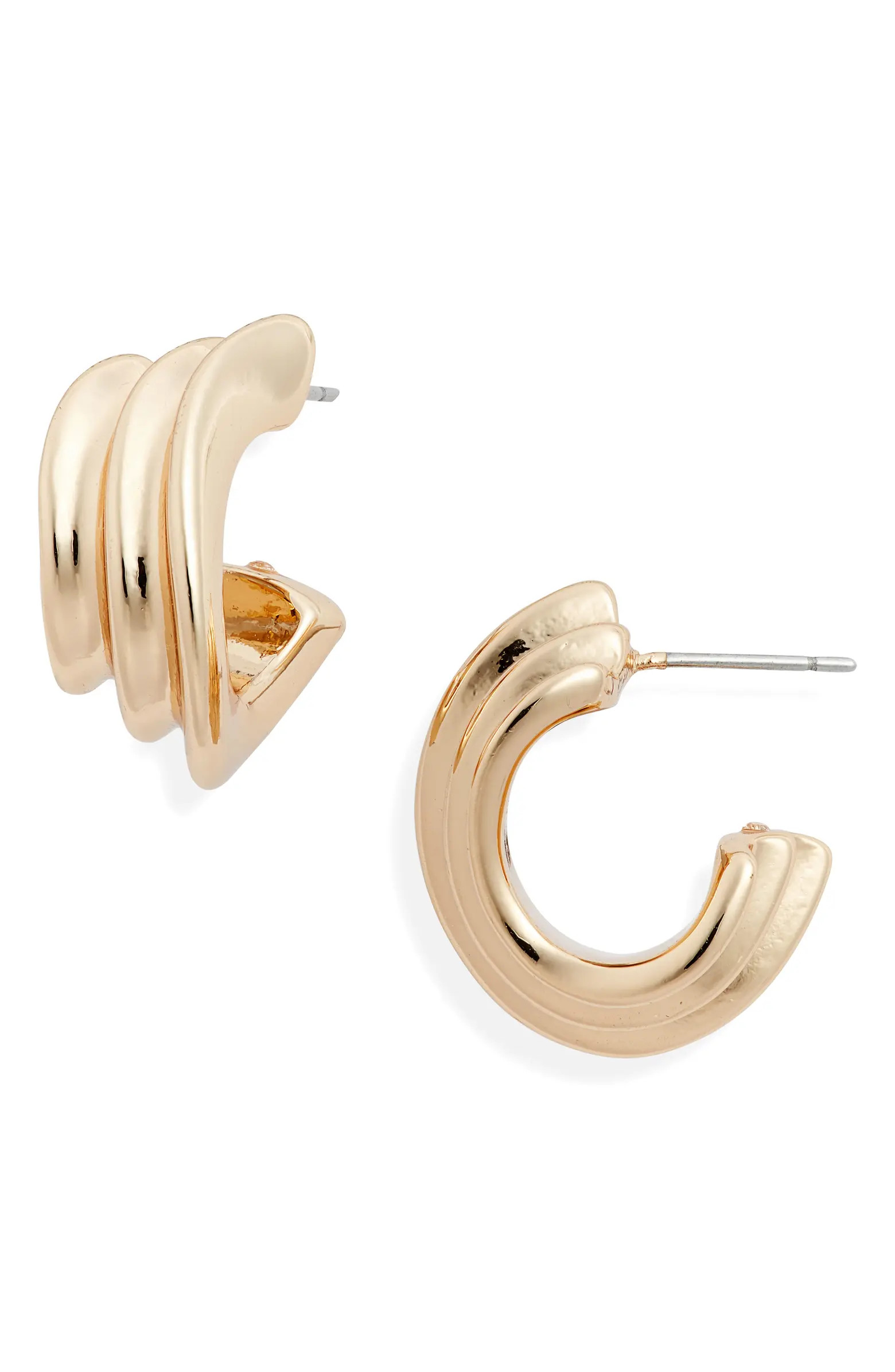 Open Edit Ridged Hoop Earrings | Nordstromrack | Nordstrom Rack