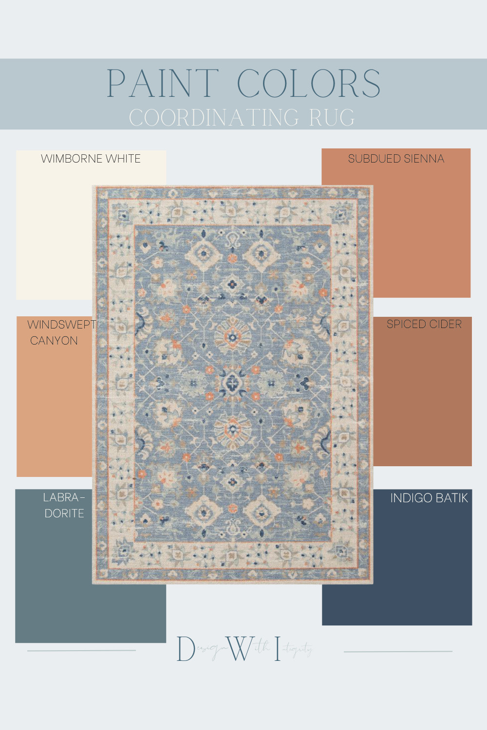Paint Pairings for a Blue and Terracotta Area Rug


This Paint Pairings mood board highlights a striking area rug with coordinating paint colors that blend soft blues and warm terracottas. Light neutrals like Wimborne White balance the palette, while Windswept Canyon and Subdued Sienna add warmth. Spiced Cider provides depth, and Labradorite with Indigo Batik emphasize the rug’s rich blue tones. Perfect for living rooms, dining rooms, or bedrooms, this combination creates a timeless yet colorful design. Shop the look on LTK.

#PaintPairings #AreaRugStyling #InteriorDesignIdeas #BlueAndTerracotta #HomeDecorInspiration #RugAndPaintColors #InteriorDesignTips #LivingRoomDesign #BedroomDesignIdeas #LTKHome #PaintColors #HomeDecorTrends

 

 #LTKHome
