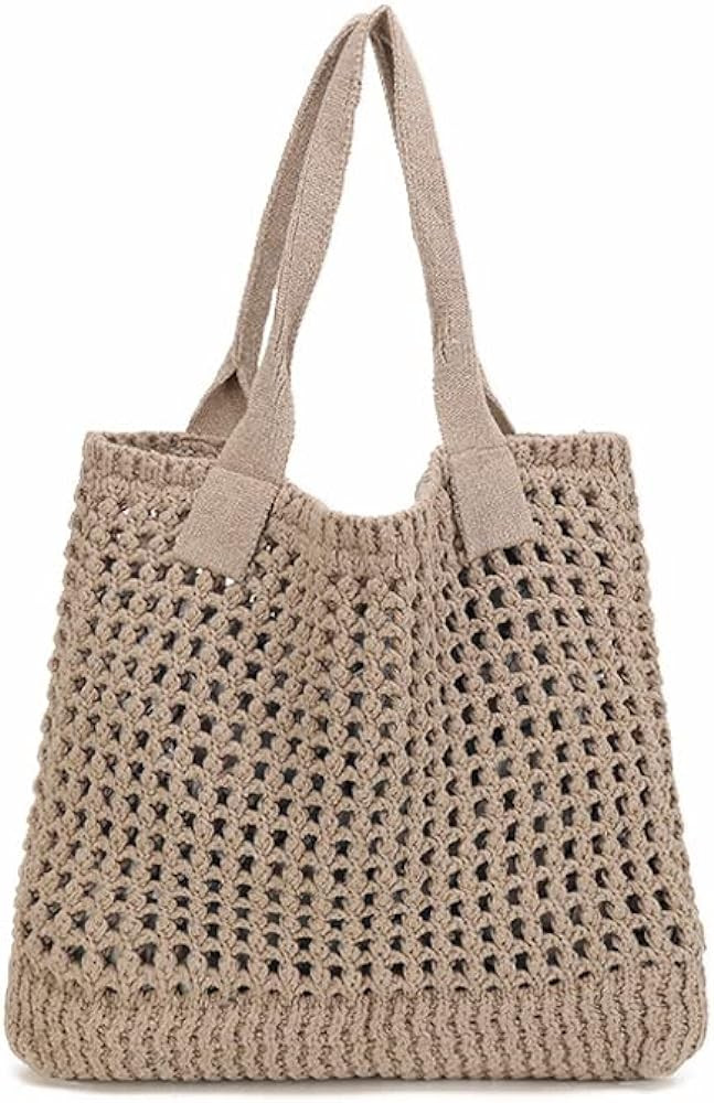 ENBEI Womens Large Beach Tote Bags Shoulder Handbags knit bag Tote bag aesthetic for Beach Croche... | Amazon (US)