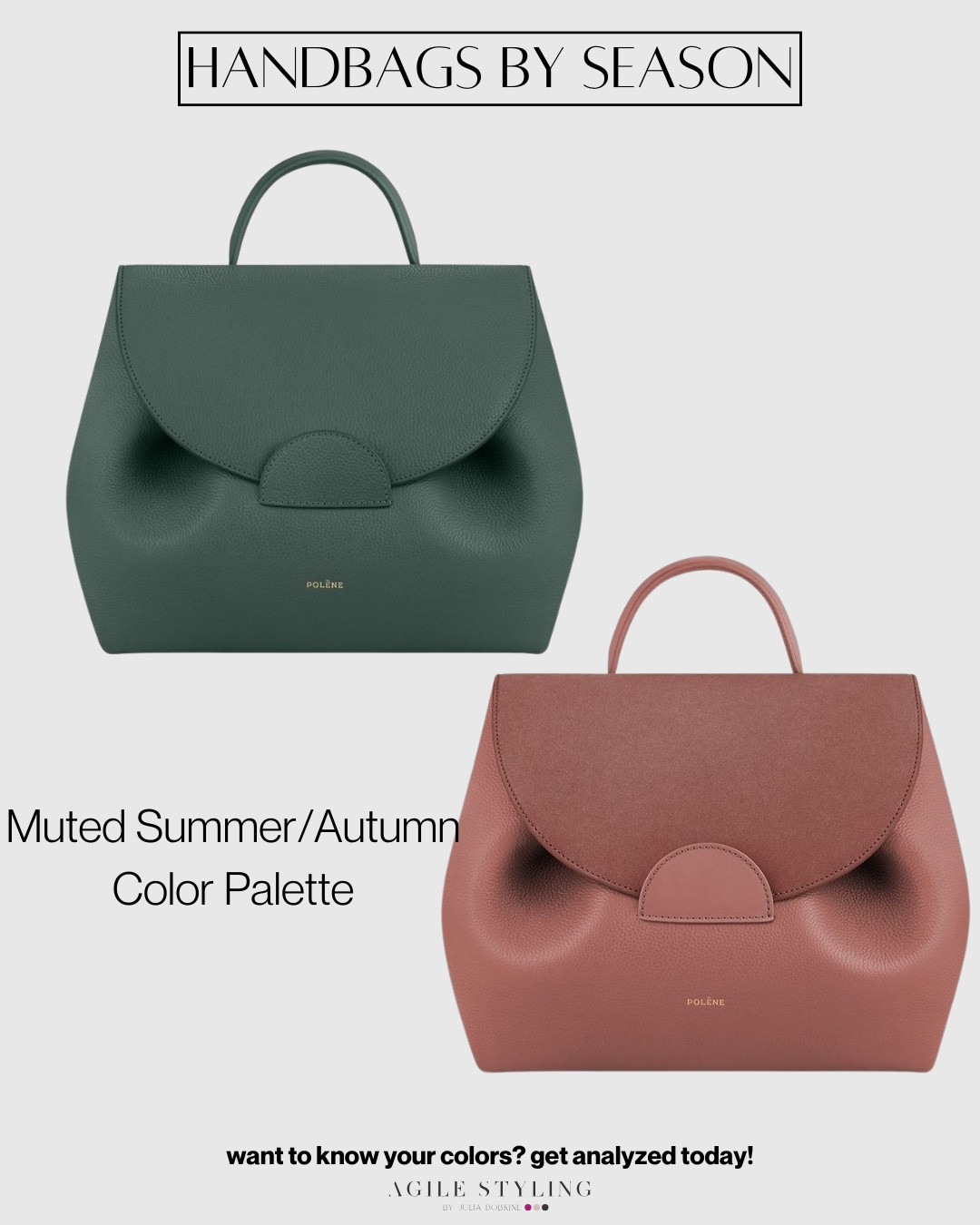 Neutral Pink & Muted Green for Muted Summers!!

Disclaimer: The colors mentioned in this post may not be 100% accurate to the season, as they were chosen based on digital images from the website.

#LTKSeasonal #LTKstyletip #LTKitbag