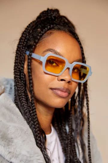Jojo Translucent Rectangle Sunglasses | Urban Outfitters (US and RoW)