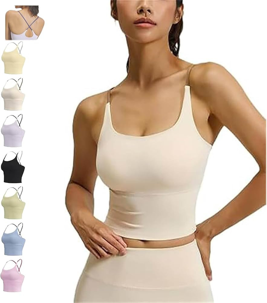 Yksaix Sports Bra Criss Cross Tank, Women's Racerback Tank Top, Sporty Womens Plain Criss Cross B... | Amazon (US)