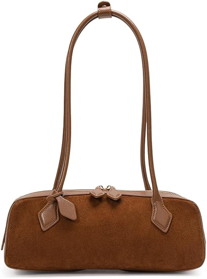 Genuine leather, single shoulder, retro-style, long-shaped pillow, casual wallet, purse, shoulder... | Amazon (US)