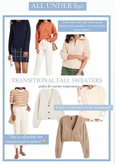 Transitional fall sweaters for warm weather! ☀️🍂 

#LTKSeasonal