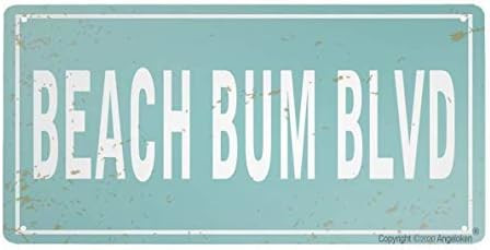 Retro Metal Sign Vintage Tin Sign Beach Bum BLVD Sign for Plaque Poster Cafe Wall Art Gift 12 X 6... | Amazon (US)