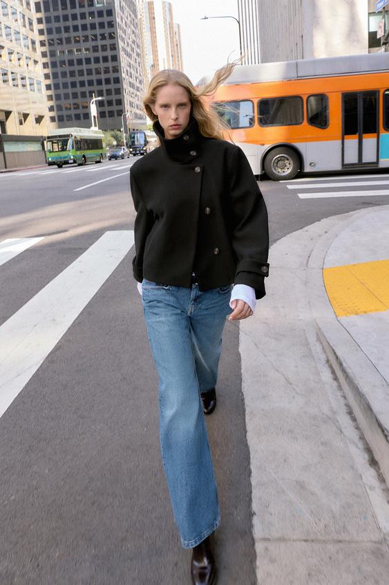 SHORT COAT WITH HIGH NECK | Zara US