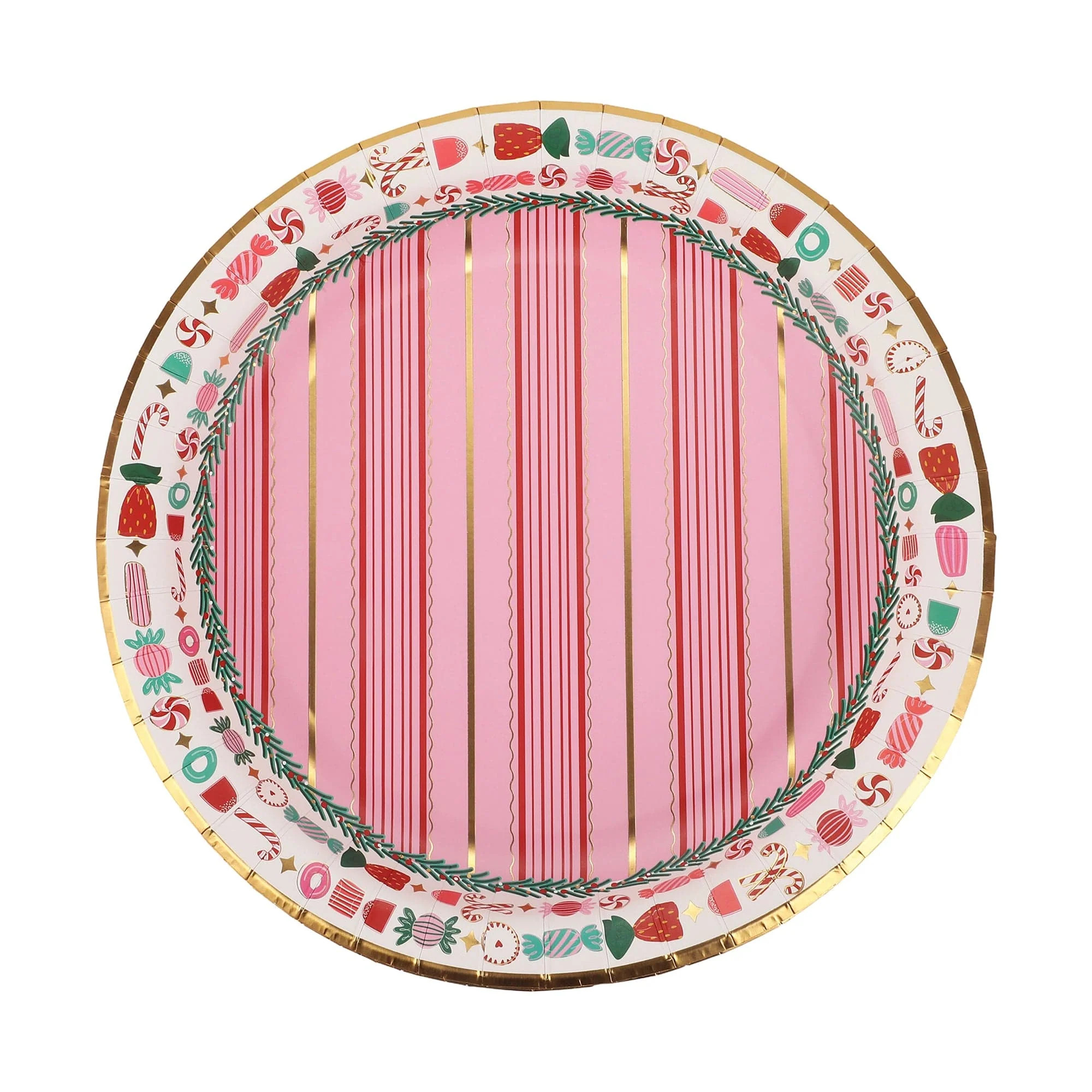 Peppermint Party Christmas Dinner Plates (10 count) | Packed Party