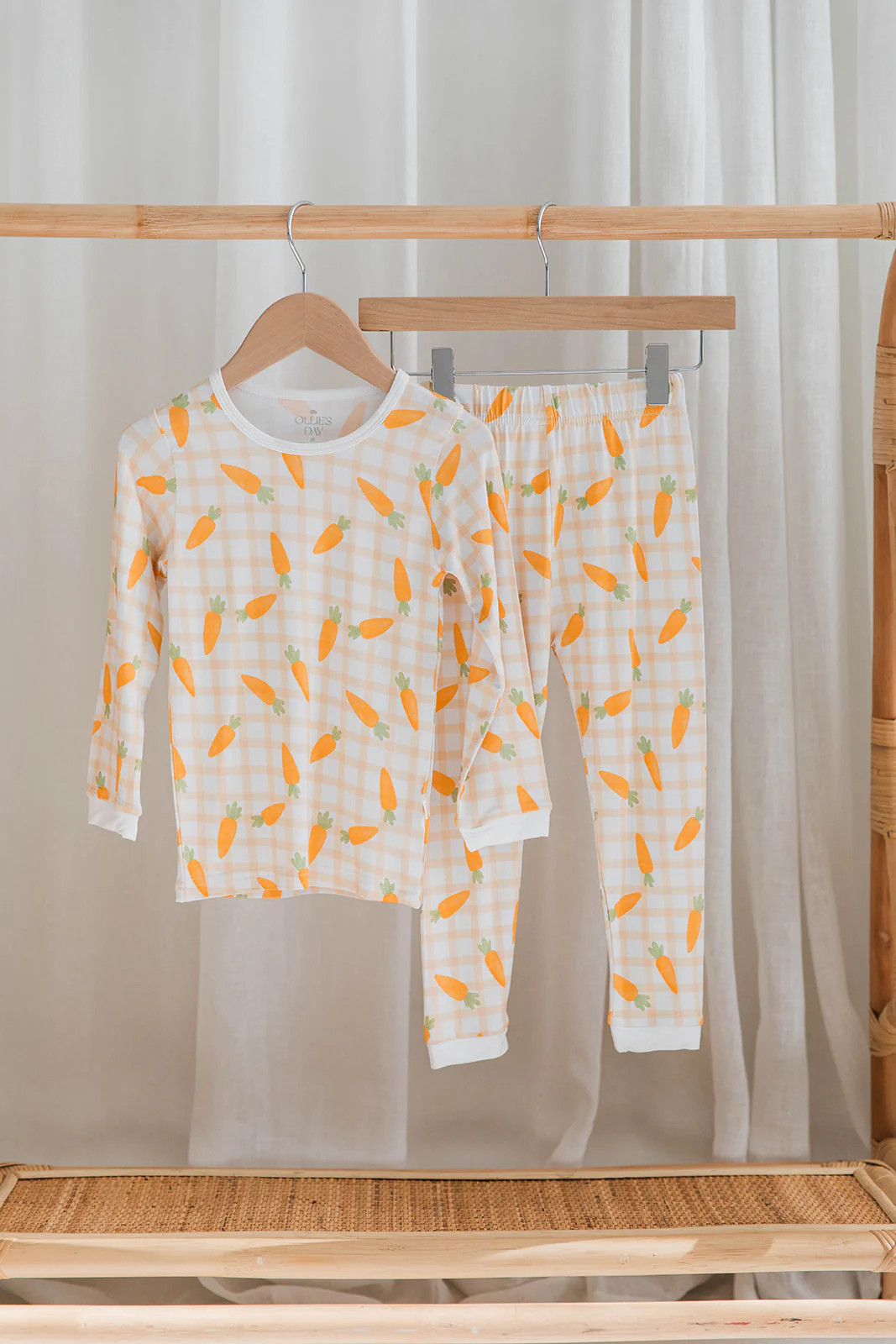 Plaid Carrot Easter Two-Piece Loungewear Set | Ollie's Day