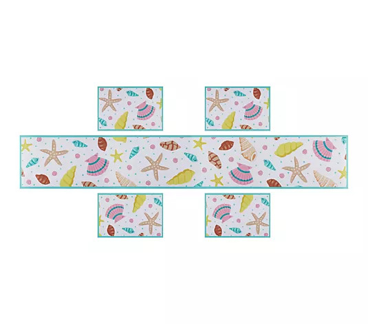 Temp-tations 5-Piece Outdoor Placemats and Runner Set - QVC.com | QVC