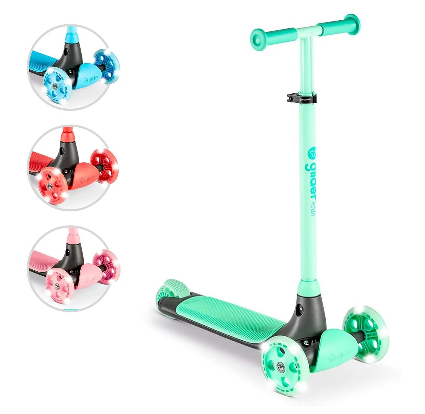 Yvolution Kiwi 3-Wheel Kids Scooter with Light-Up Wheels Height Adjustable for Boys or Girls Ages... | Walmart (US)