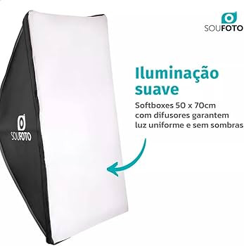 SOU FOTO Kit Softbox Duplo para Iluminação Profissional, Luz Suave 50x70cm, Tripé Ajustável a... | Amazon (BR)