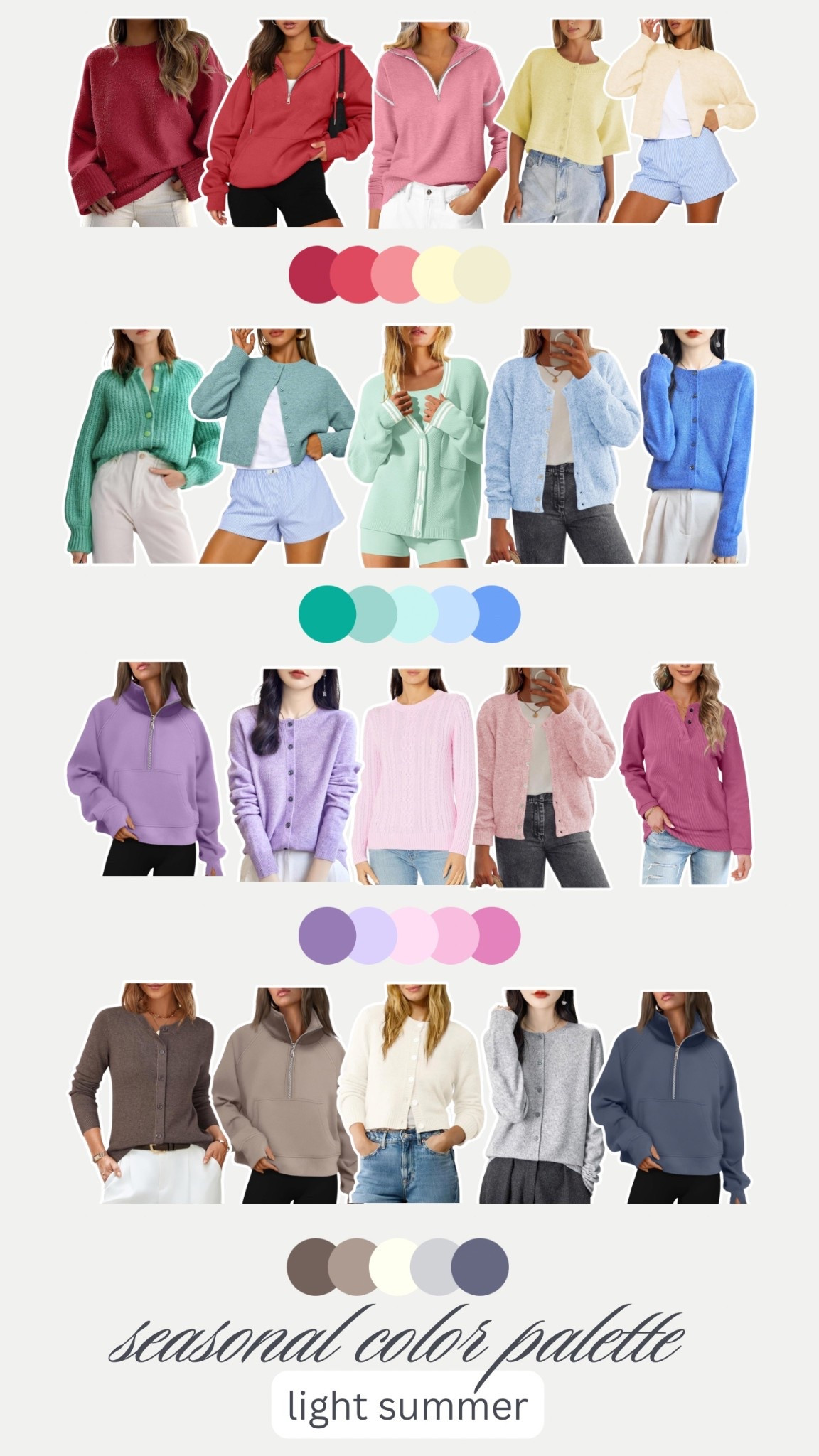 seasonal color palette outfits. light summer color palette🌸 all amazon! 

more color palettes coming soon 🤍

#LTKootd #LTKSeasonal #LTKSaleAlert
