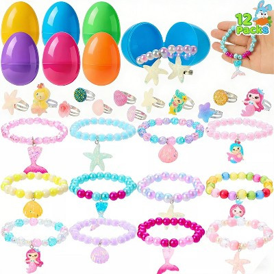 Joyfy 12 Packs Prefilled Easter Eggs with Bracelets and Rings, Jewelry Toys for Kids Girls Easter Egg Hunt, Basket Stuffers, Classroom Prizes Gifts | Target