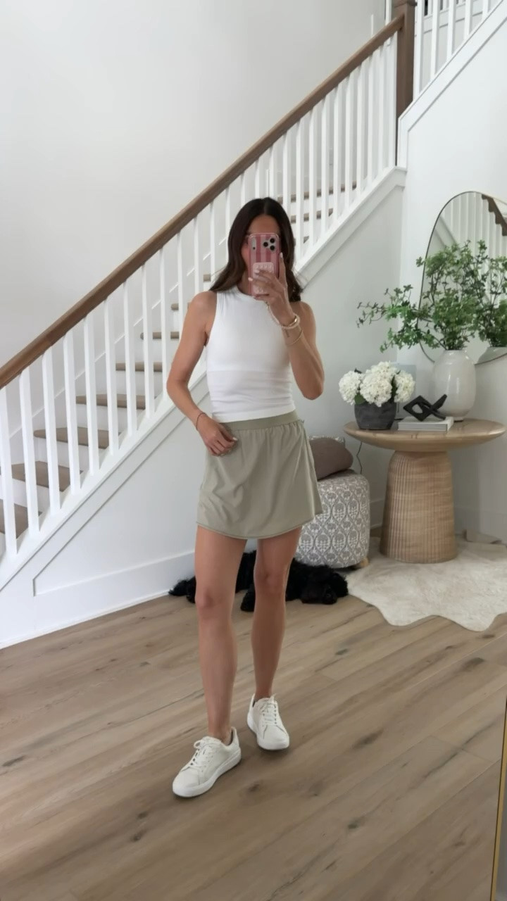 This sporty little skort has been on repeat lately. The neutral color goes with everything, and it’s the perfect mix of cute, comfortable, and practical for busy summer days.

Skort outfit, Athletic skort, Summer outfit ideas, Casual everyday style, Neutral fashion, White tank outfit, Weekend outfit, Comfortable summer clothes, Activewear style, Summer wardrobe staples, annabrstyle

#LTKActive #LTKootd #LTKSeasonal