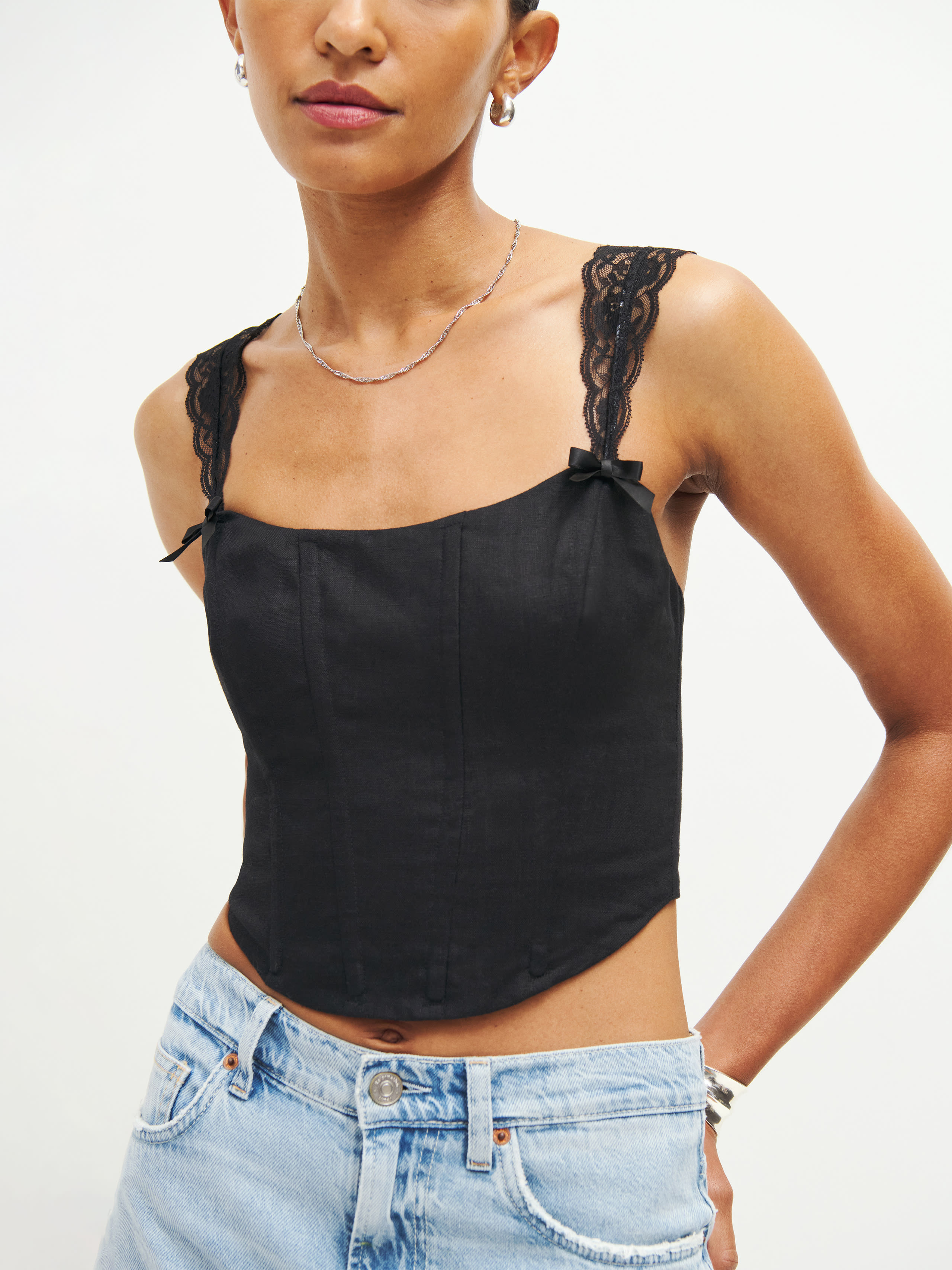 Brigitta Linen Top | Reformation (Global)