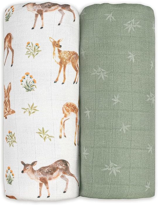 GLLQUEN BABY Muslin Swaddle Blankets Breathable Receiving Blankets (35" x 40") 2-Pack Soft Baby B... | Amazon (US)