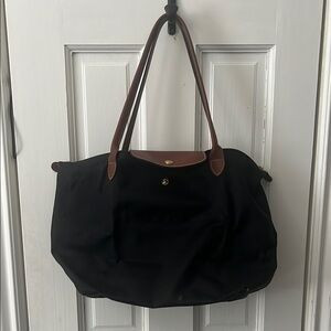 Long Champ Tote with Brown Leather Handles | Poshmark